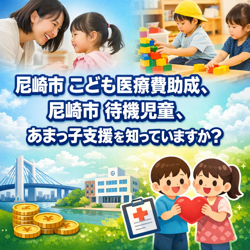 尼崎市　こども医療費助成、尼崎市　待機児童、あまっ子支援を知っていますか？