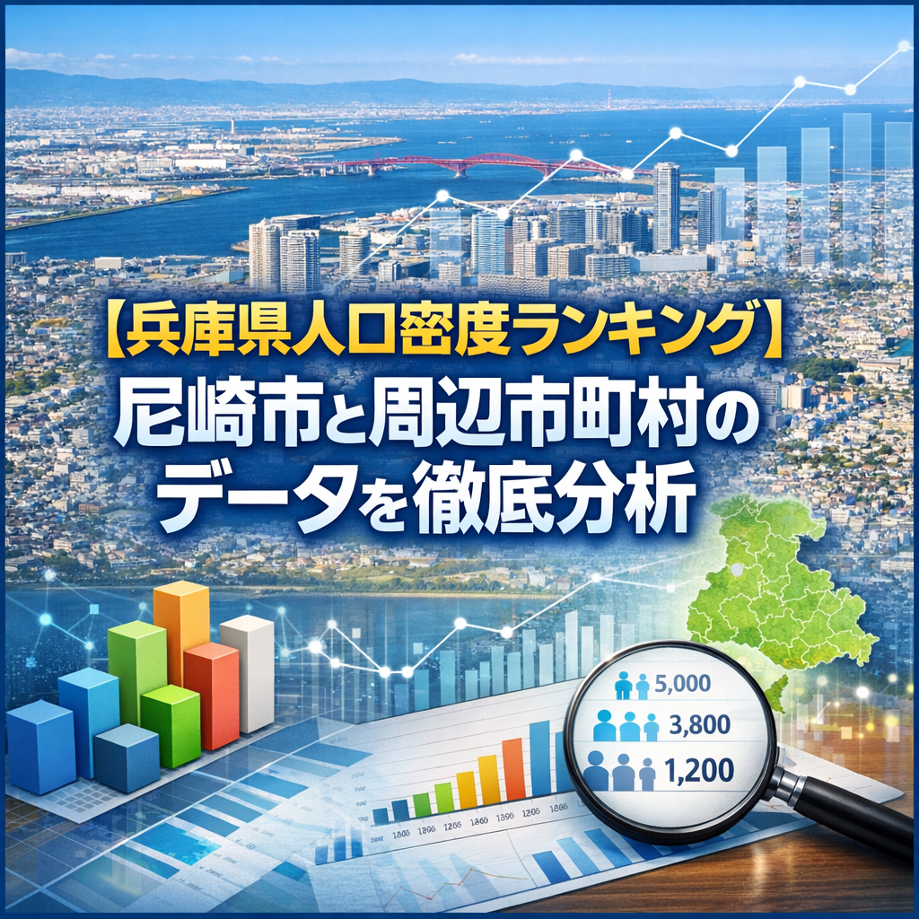 【兵庫県人口密度ランキング】尼崎市と周辺市町村のデータを徹底分析