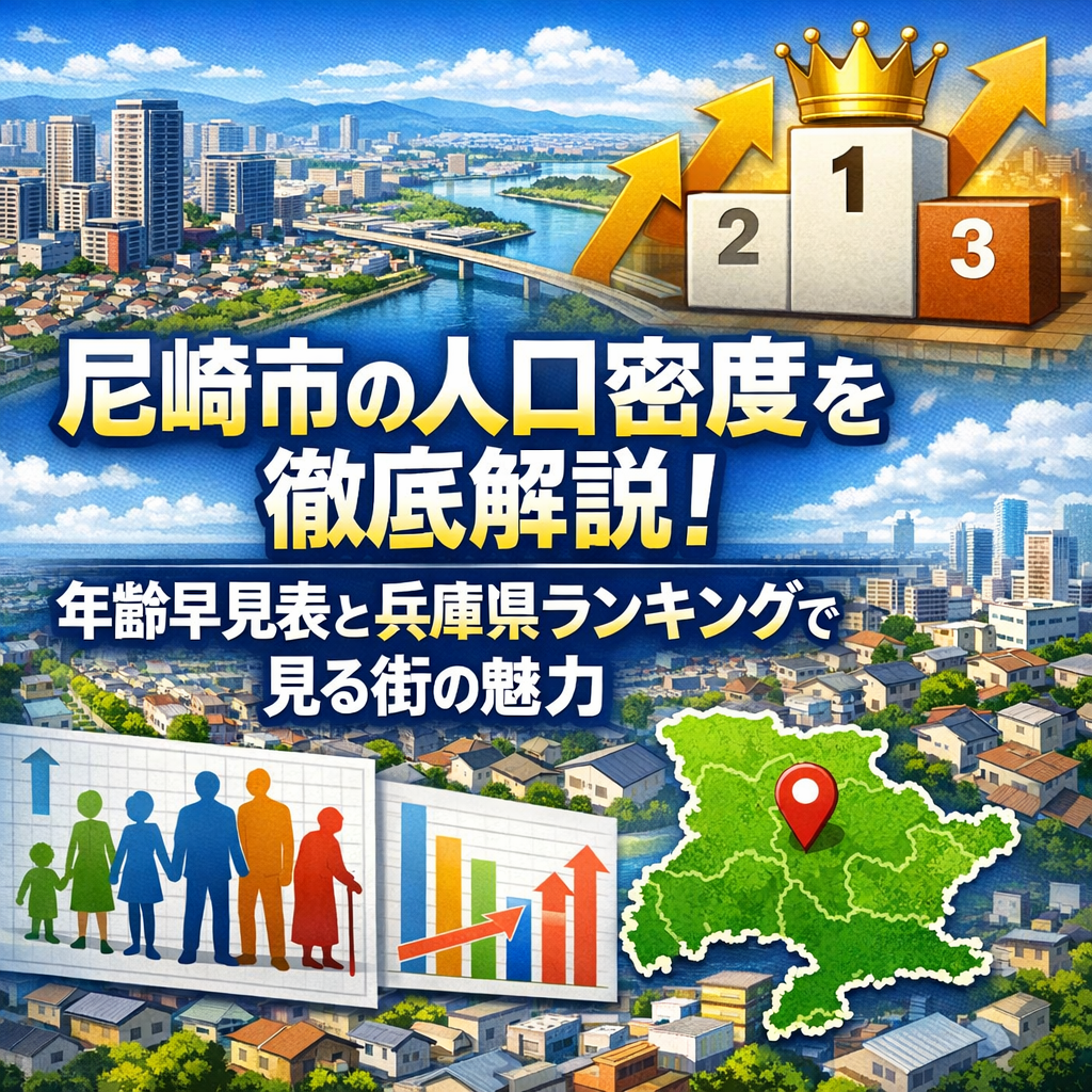 尼崎市の人口密度を徹底解説!年齢早見表と兵庫県ランキングで見る街の魅力