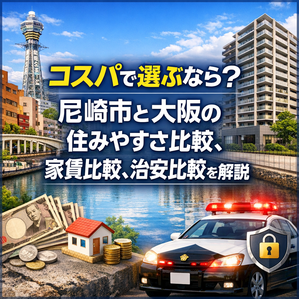 コスパで選ぶなら？尼崎市と大阪の住みやすさ比較、家賃比較、治安比較を解説