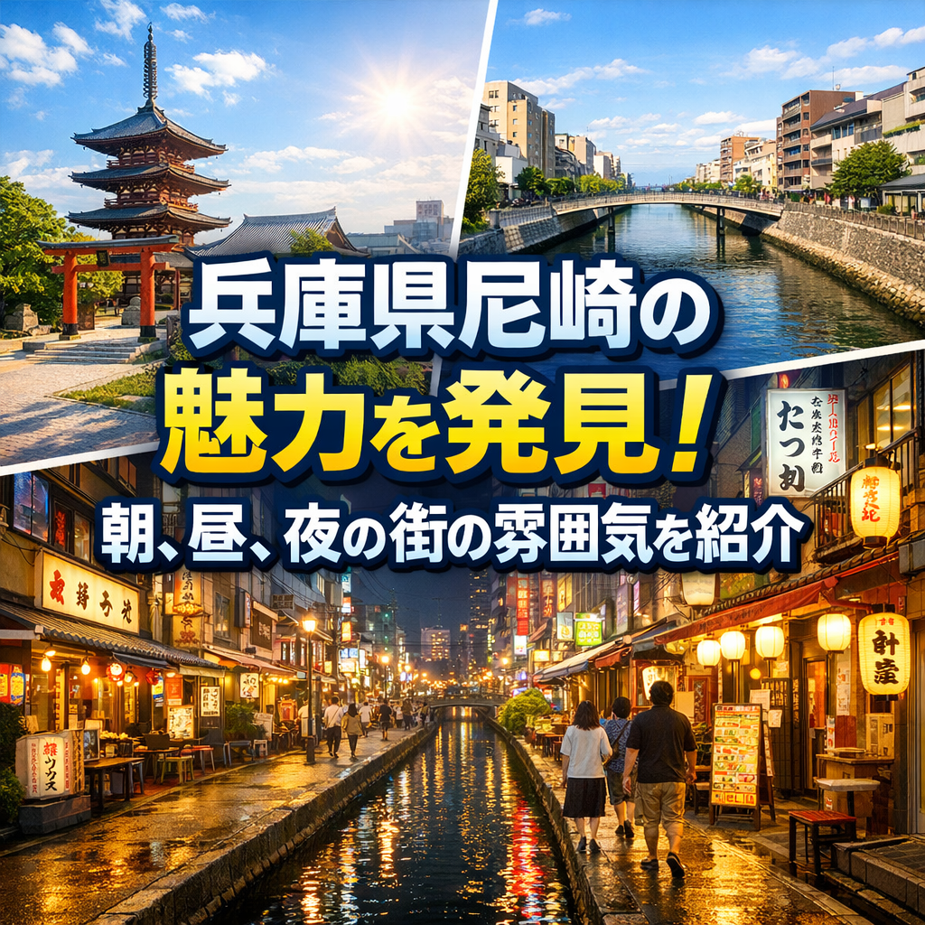 兵庫県尼崎の魅力を発見！朝、昼、夜の街の雰囲気を紹介