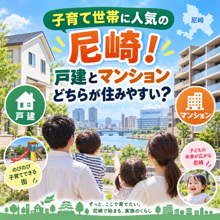 子育て世帯に人気の尼崎！戸建とマンションどちらが住みやすい？